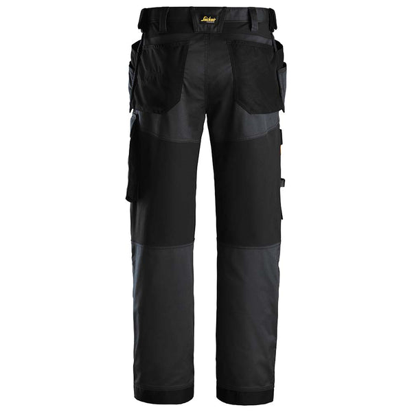 SNICKERS ALLROUND WORK STRETCH TROUSERS WITH HOLSTER POCKETS NAVY/BLAC –  Decwells